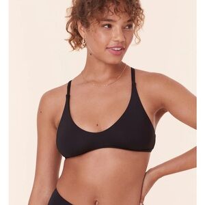 Andie Swimwear The Valencia Bikini Top Flat Black New With Tags